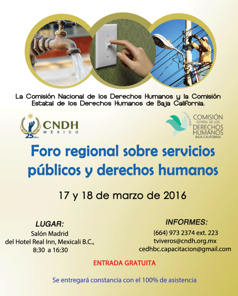 Realizarán Foro Regional sobre Servicios Públicos y Derechos Humanos