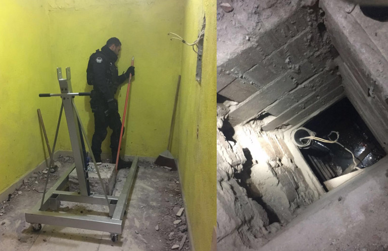 Policía Federal localiza túnel para el trasiego de droga,en Mexicali