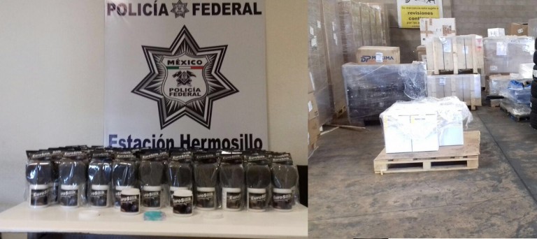 Policía Federal decomisa 119 frascos de  cocaína líquida, ocultos en productos cosméticos