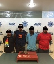 Cuatro presuntos sicarios por narcomenudeo, detenidos por la Policía Municipal