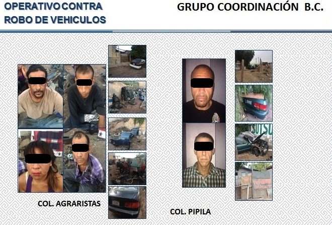 El Grupo de Coordinación BC desarticuló dos bandas de probables ladrones de vehículos