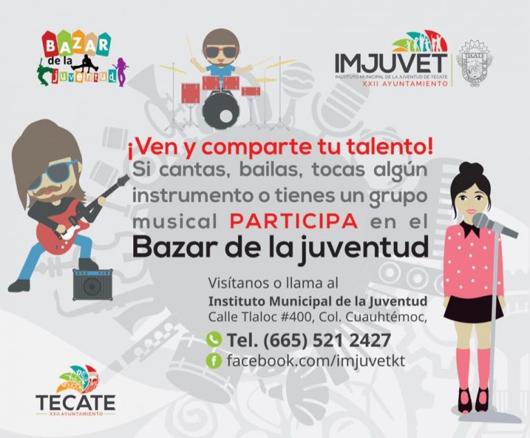 Invita IMJUVET a inauguración del Bazar de la Juventud en Tecate