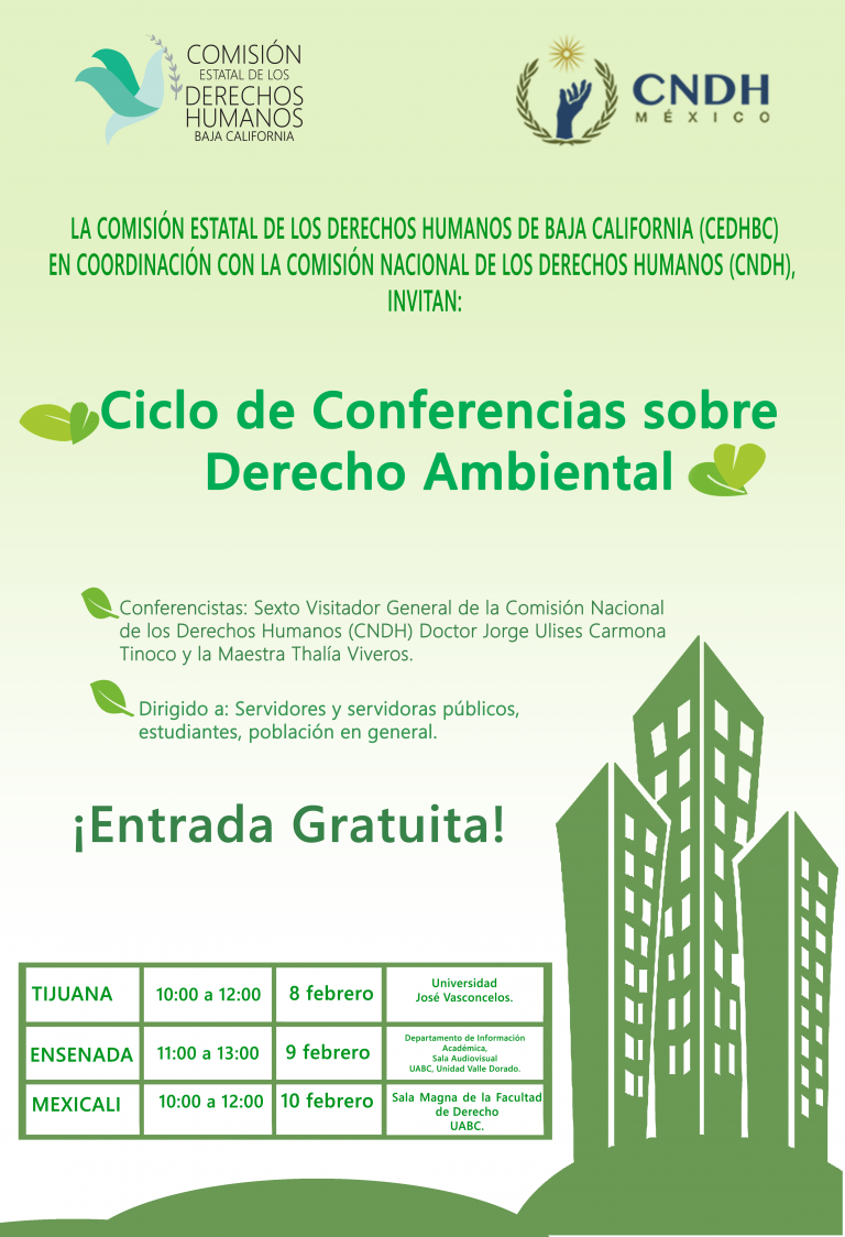Invitan CEDHBC y CNDH a ciclo de conferencias sobre derecho ambiental