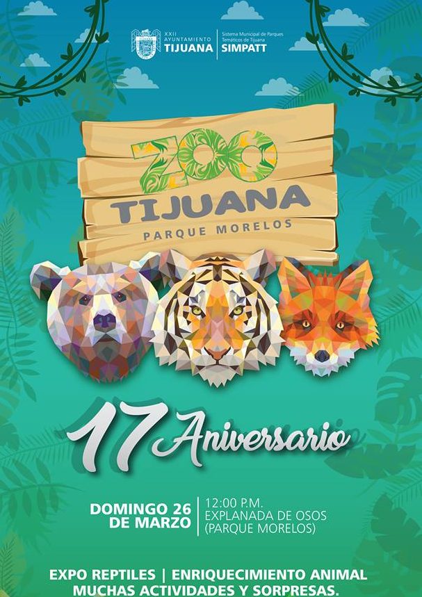 Invita Alcaldía de Tijuana al 17 aniversario del Zoológico de Tijuana