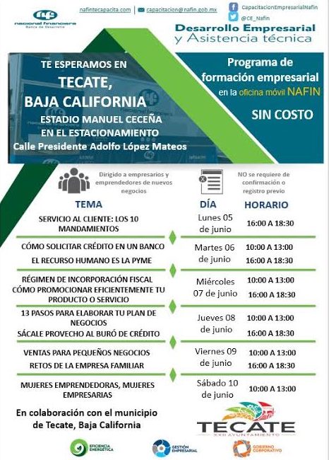 En Tecate se va a realizar la Semana del Emprendedor