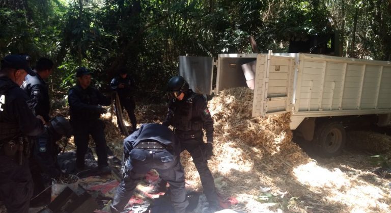 Policía Federal aseguró un campamento en la Sierra de Sinaloa donde se ocultaban armas de alto poder