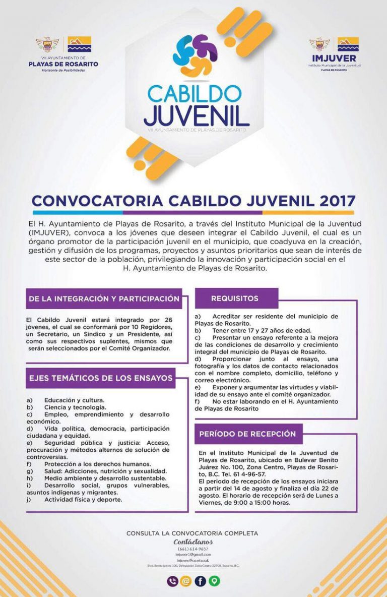 Ayuntamiento convoca a participar en el “Cabildo  Juvenil 2017”