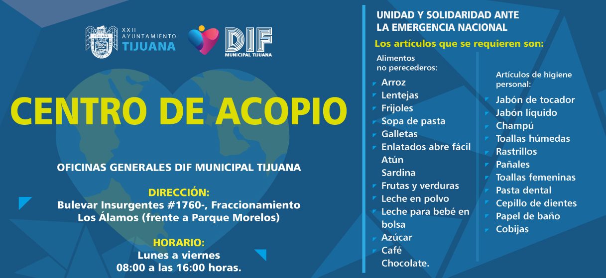 DIF Municipal Tijuana instala centro de acopio