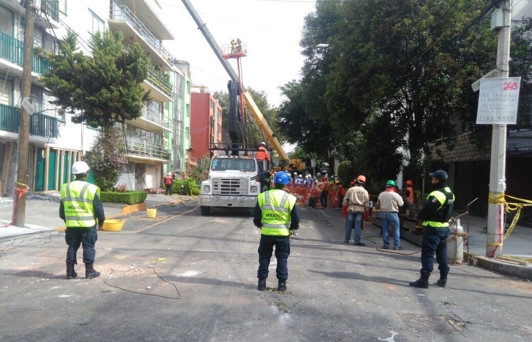 Policía Federal mantiene el apoyo de vigilancia en zonas afectadas por el sismo  en la Ciudad de México