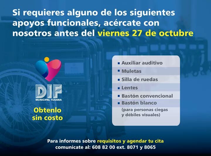 Extiende DIF Tijuana fecha limite para solicitar apoyos funcionales