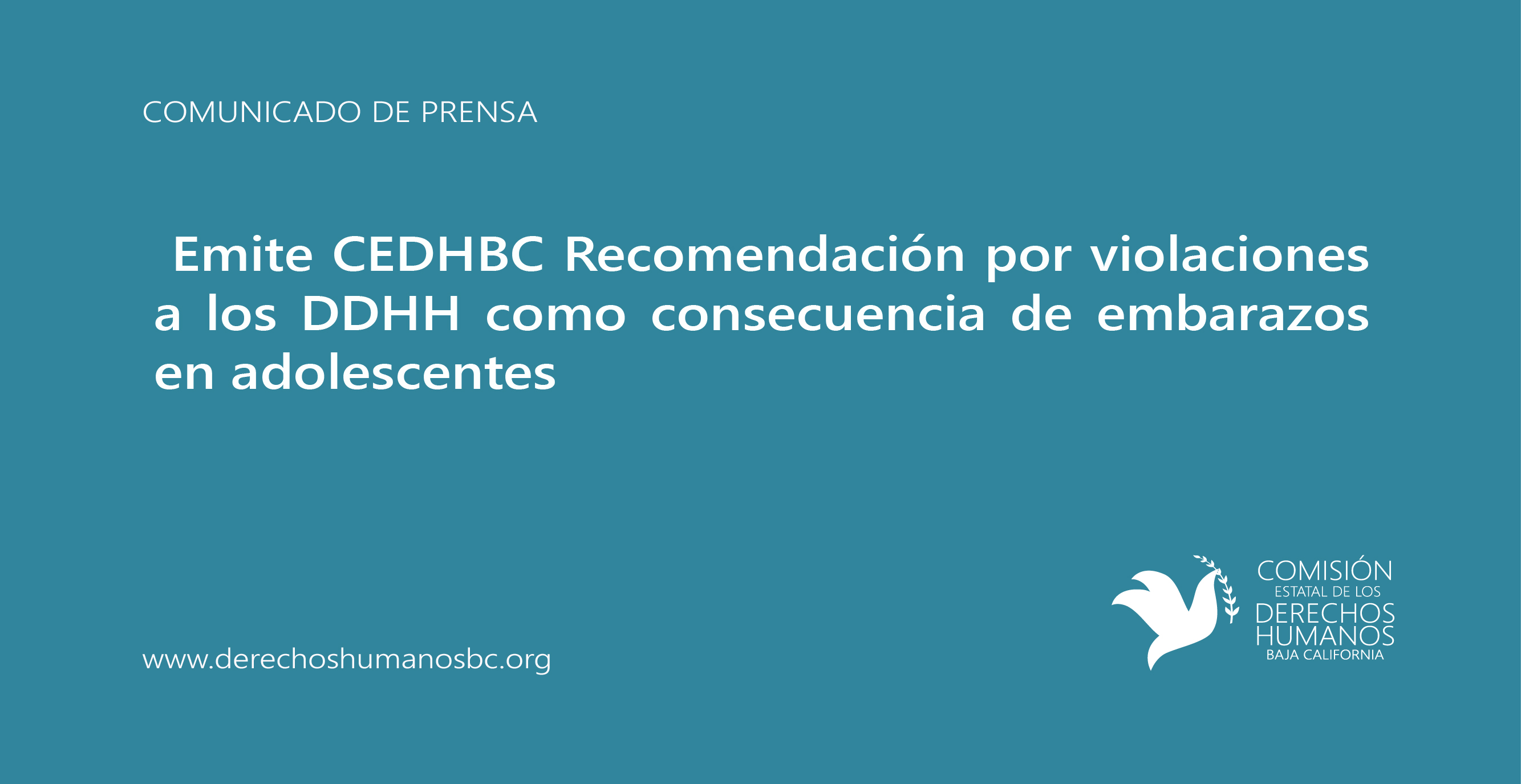 Emite CEDHBC Recomendación por violaciones a los DDHH como consecuencia de embarazos en adolescentes