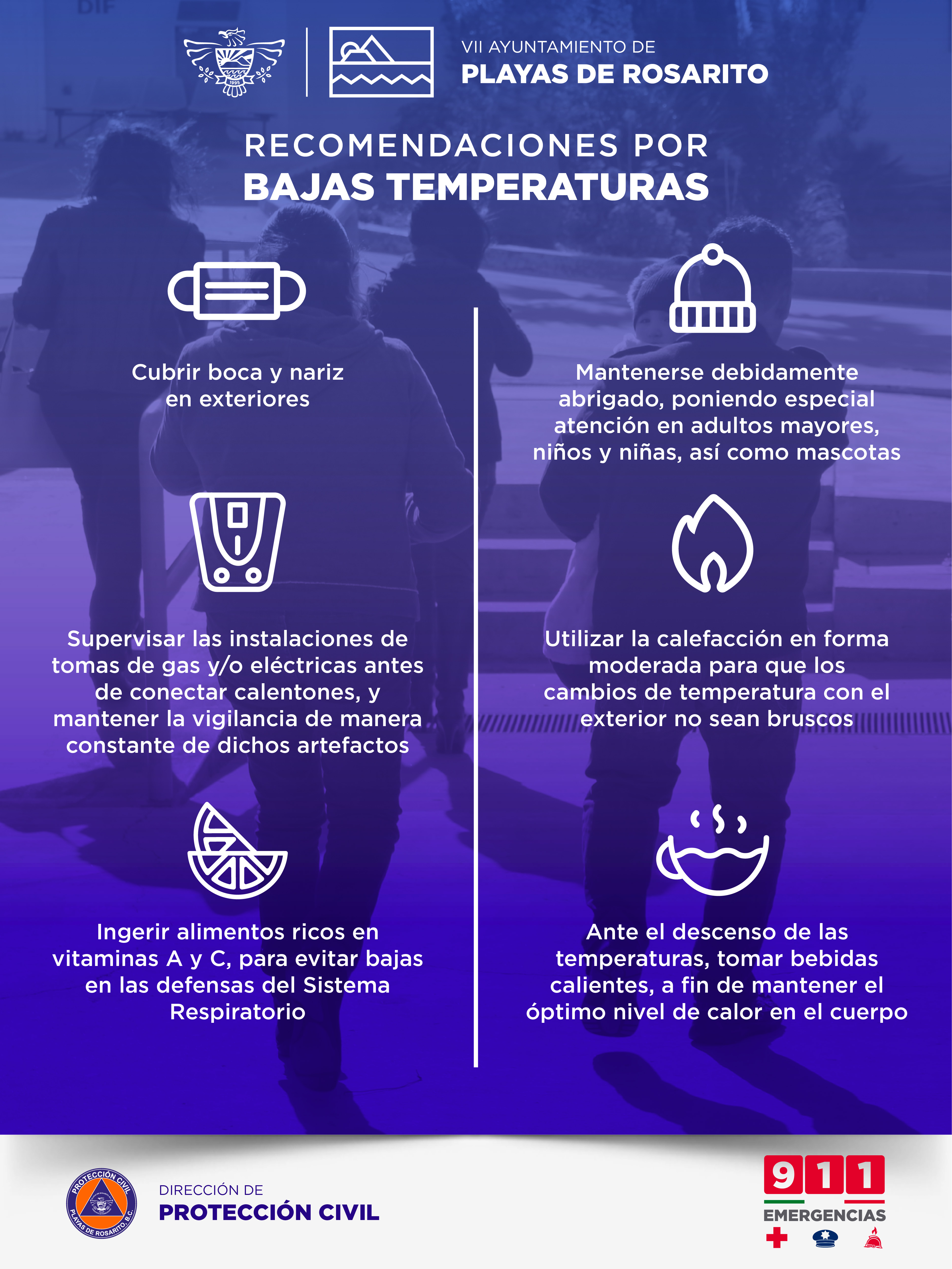 Anuncia protección civil Bajas temperaturas en Playas de Rosarito