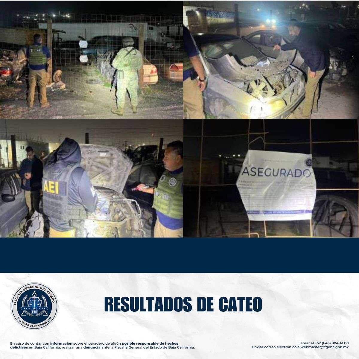 FGE RECUPERA VEHÍCULO ROBADO Y ASEGURA 18 MÁS DURANTE CATEO