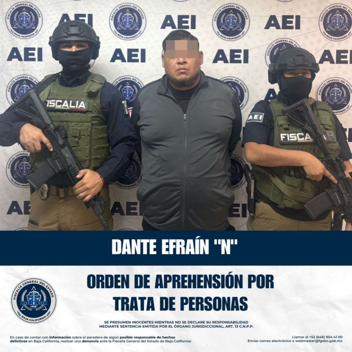 FGE LO CAPTURÓ POR TRATA DE PERSONAS