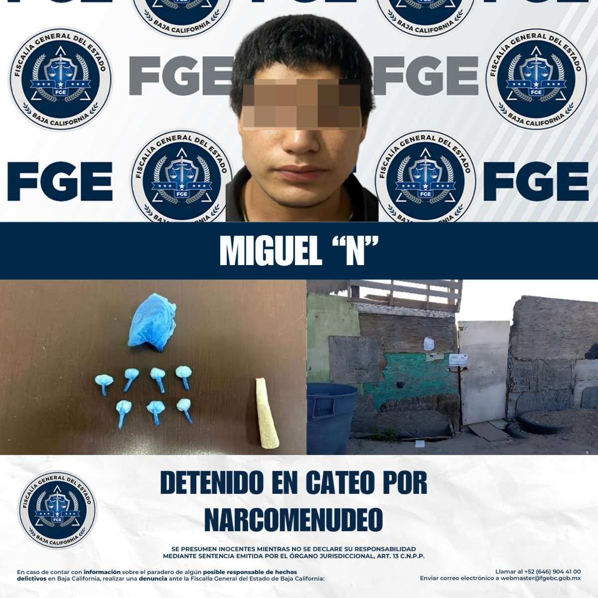 CATEO RESULTA EN DETENCIÓN DE UNO Y EL ASEGURAMIENTO DE DROGA