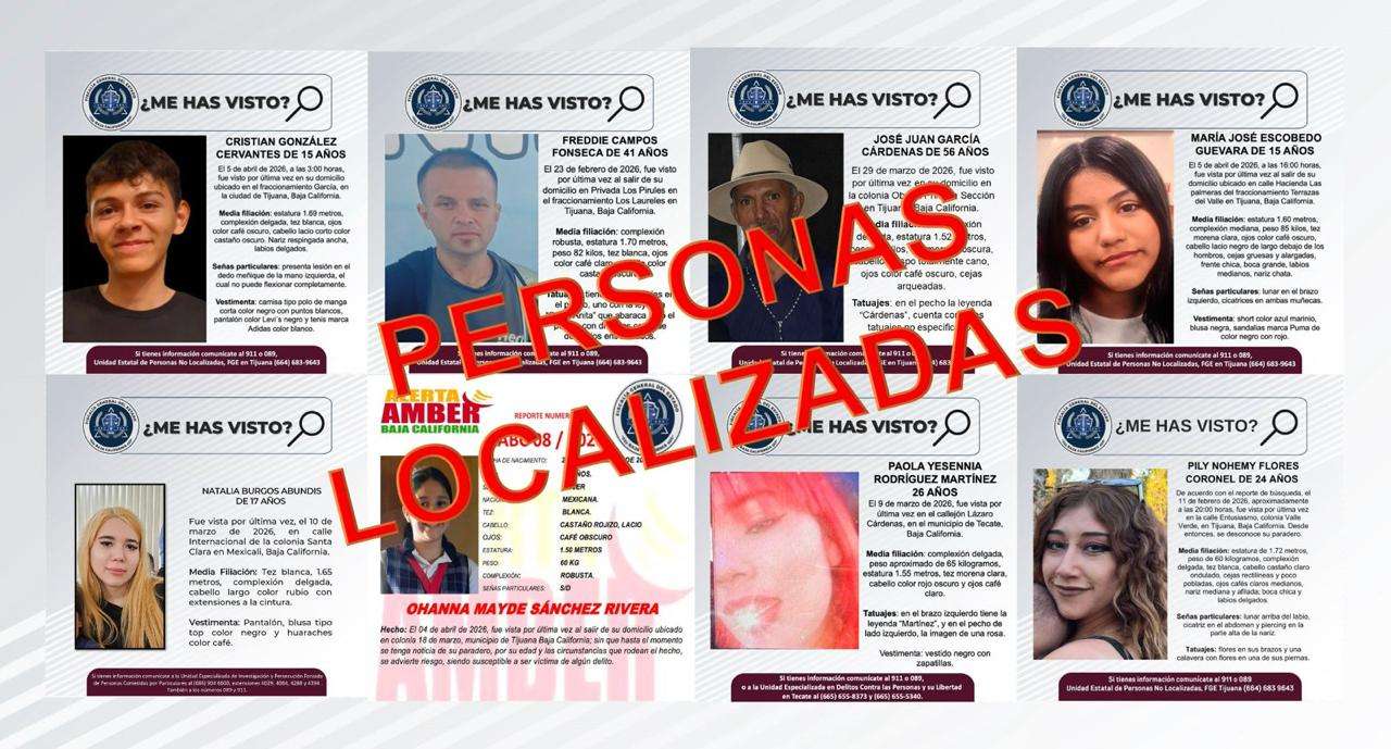 LOCALIZA FGE A 8 PERSONAS REPORTADAS COMO DESAPARECIDAS