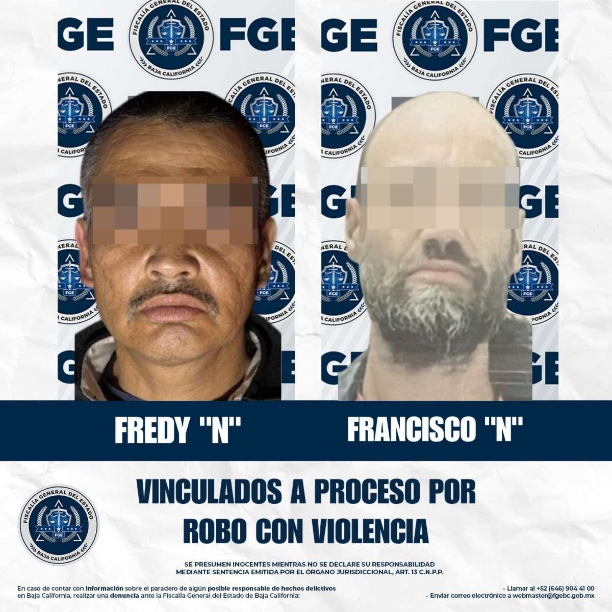 PRISIÓN PREVENTIVA PARA DOS POR ROBO CON VIOLENCIA